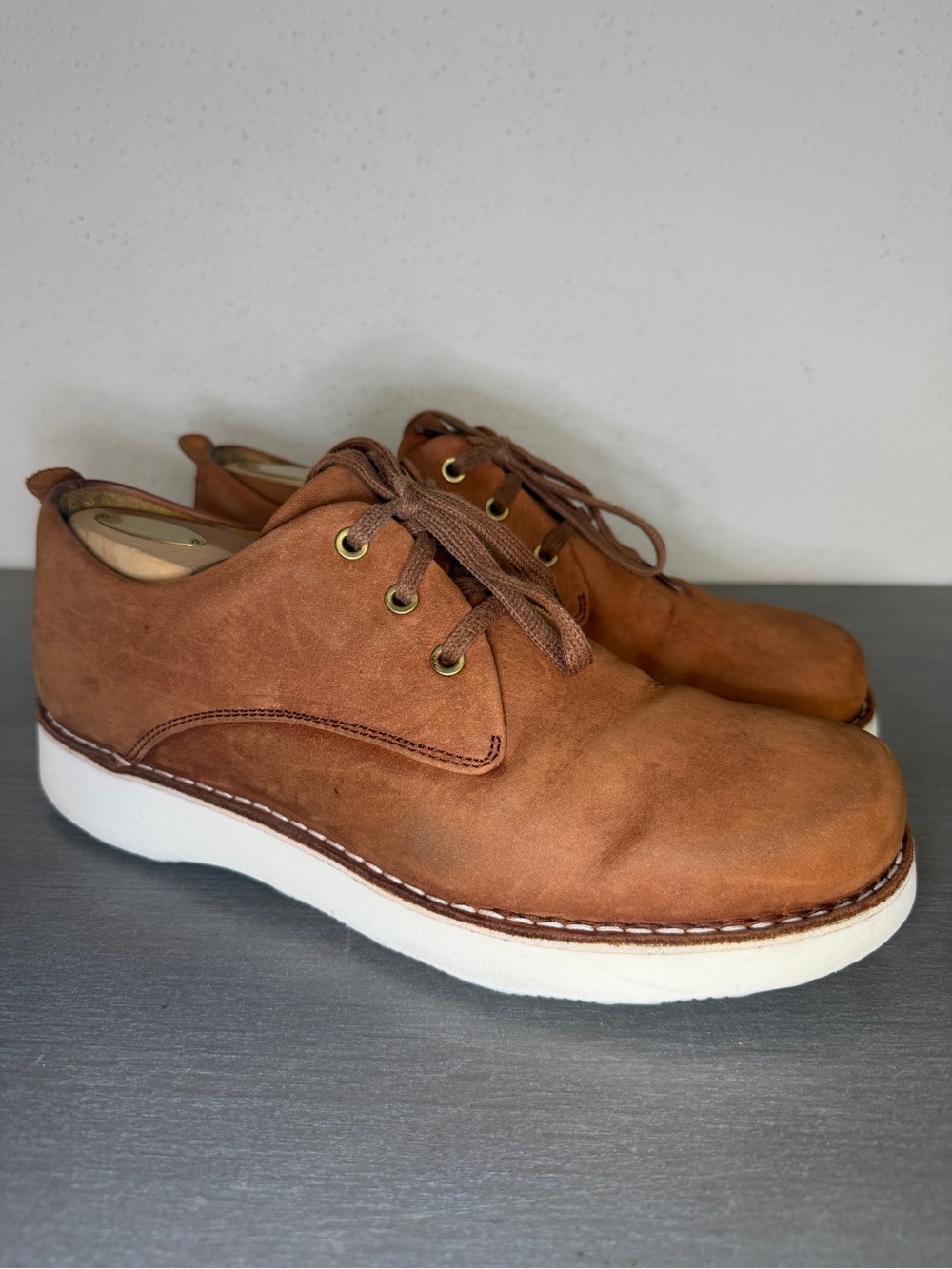 Samuel Hubbard Free Mens Size 10M Oxford Shoes Brown Leather Vibram Sole